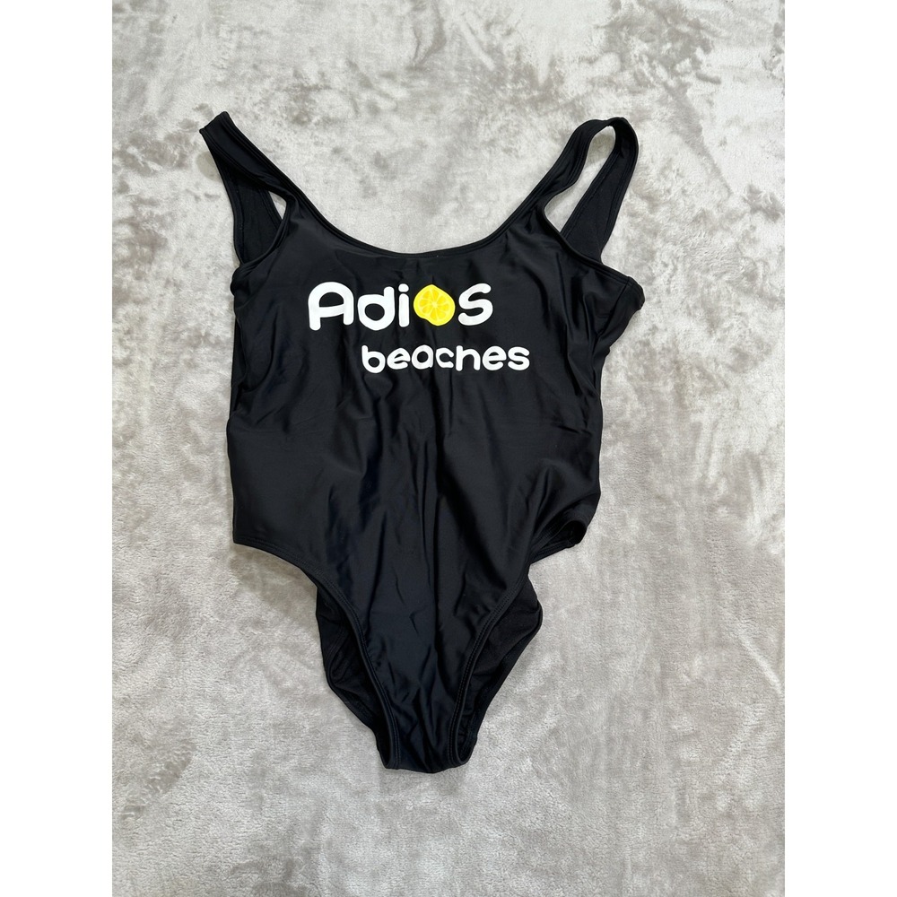 No Boundaries‎ Swimsuit One Piece Womens Size Large Black Adios Beaches EUC